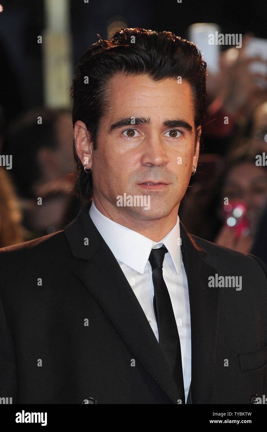 Irish actor Colin Farrell attends The 57th London Film Festival Closing Night Gala World Premiere of 'Saving Mr Banks' at The Odeon Leicester Square in London on October 20 2013.     UPI/Paul Treadway Stock Photo