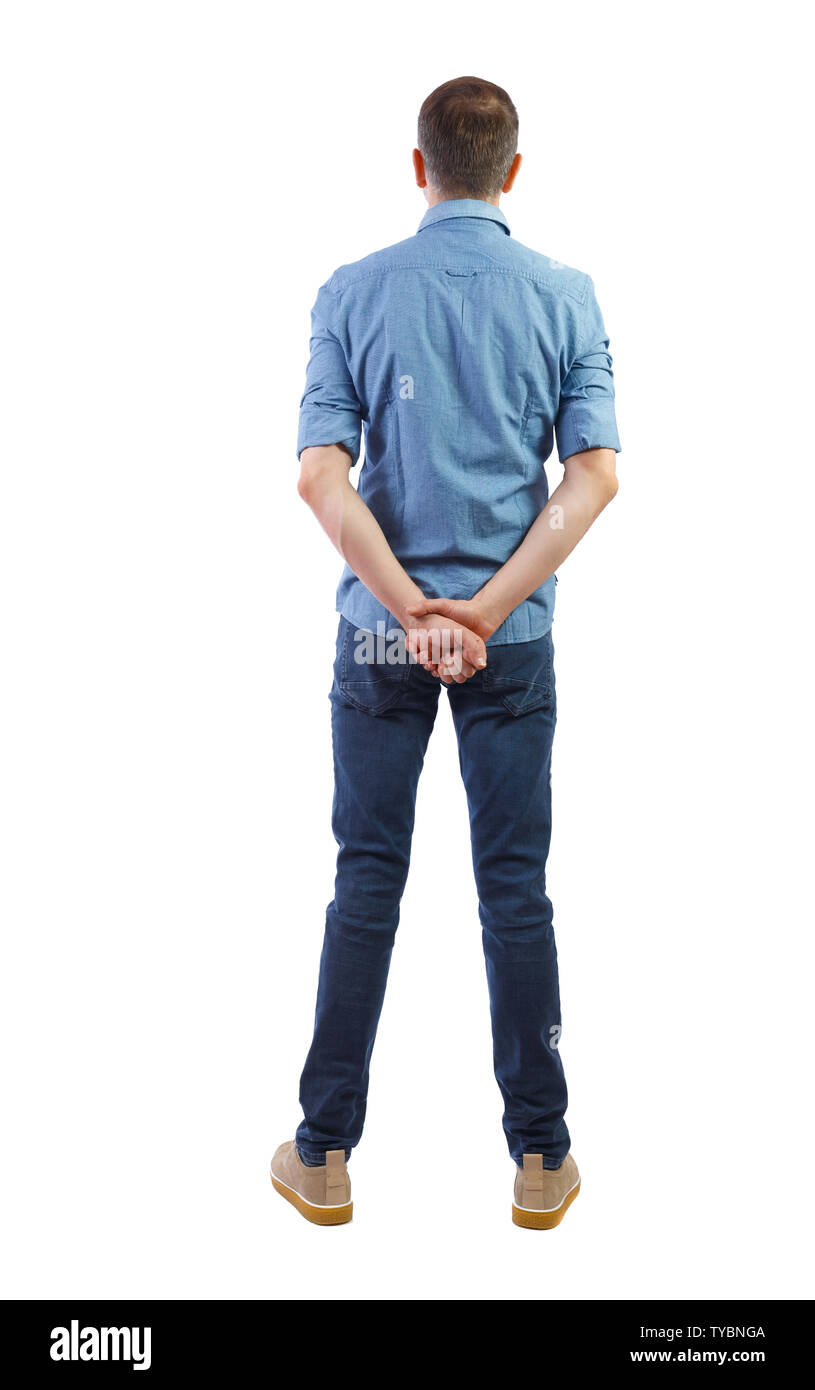 Back view of a stylish man. Rear view people collection. The guy in the