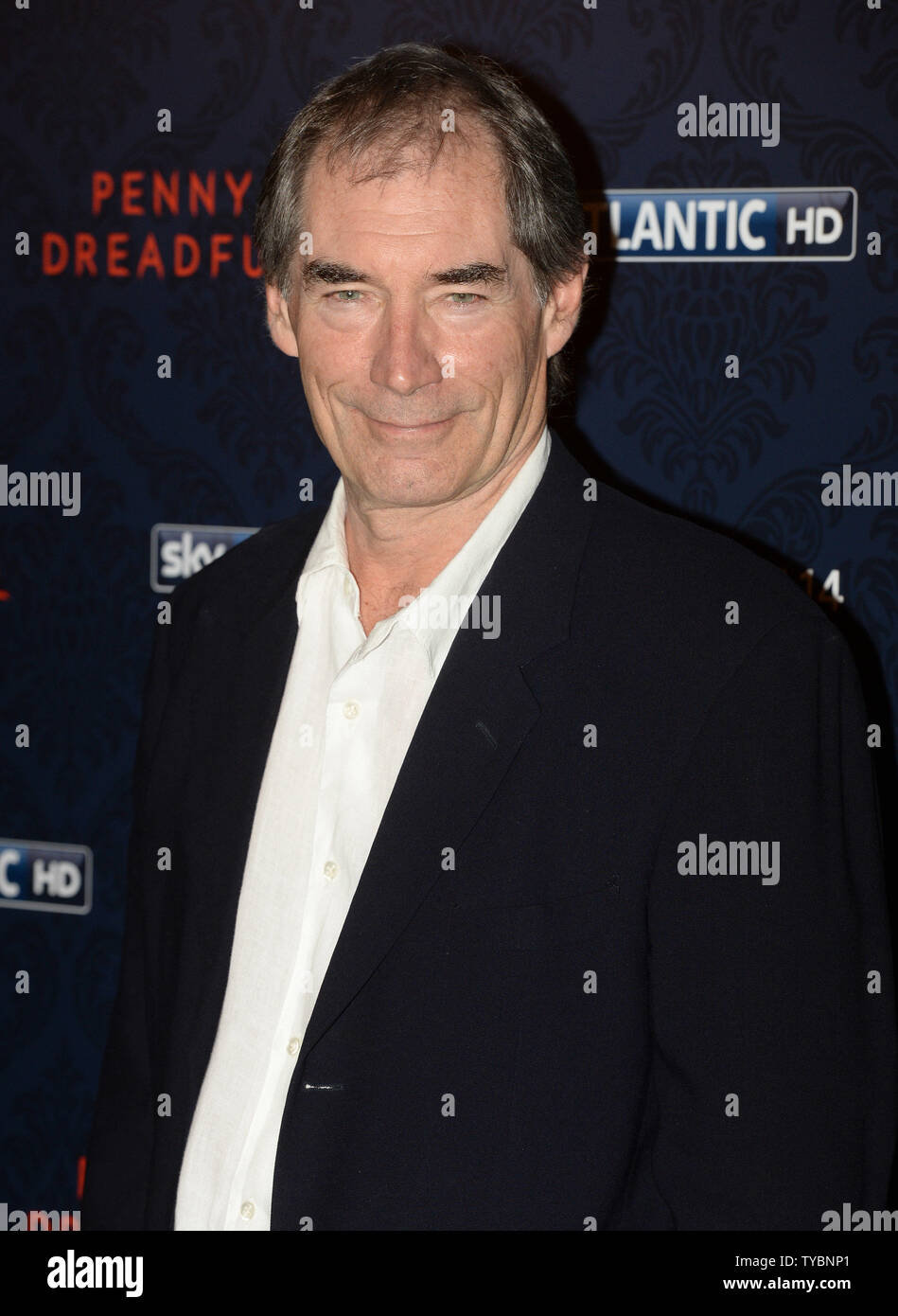 British actor Timothy Dalton attends the premiere of 'Penny Dreadful' at the Renaissance Hotel in London on May 12, 2014.     UPI/ Rune Hellestad Stock Photo