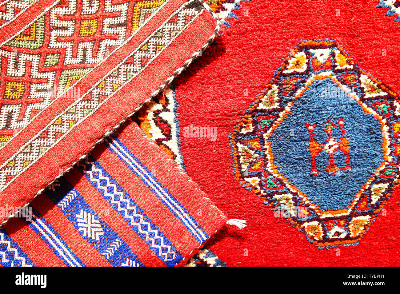 Blankets in Marrakech Stock Photo