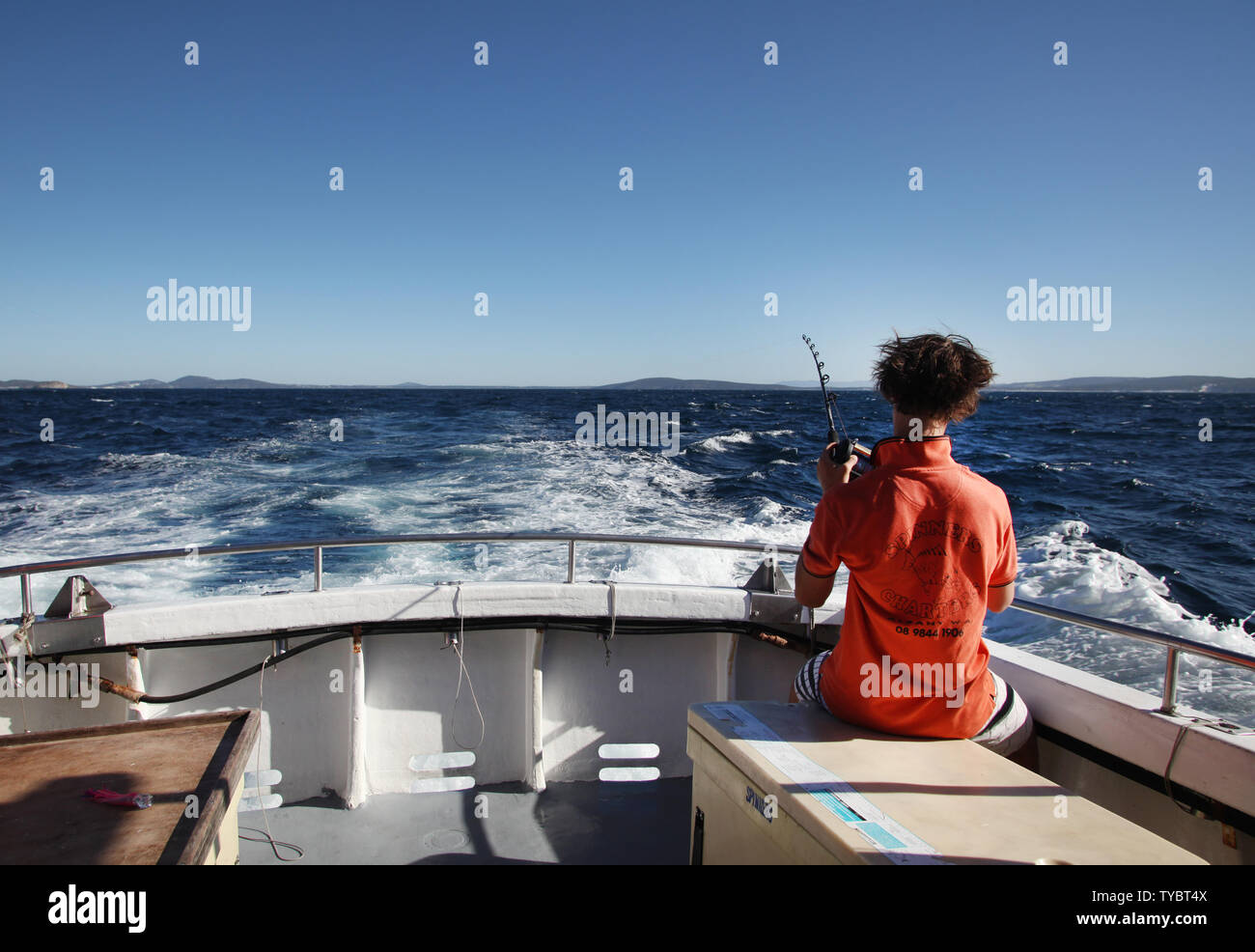 Tuna Fishing of the coast of Albany in Western Australia with Spinner