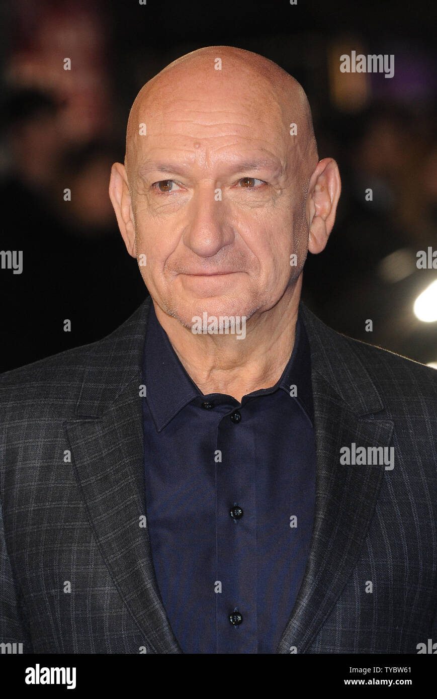 English actor Ben Kingsley attends the European Premiere of 'Night At The Museum: Secret Of The Tomb' at Empire Leicester Square in London on December 15, 2014.     UPI/Paul Treadway Stock Photo