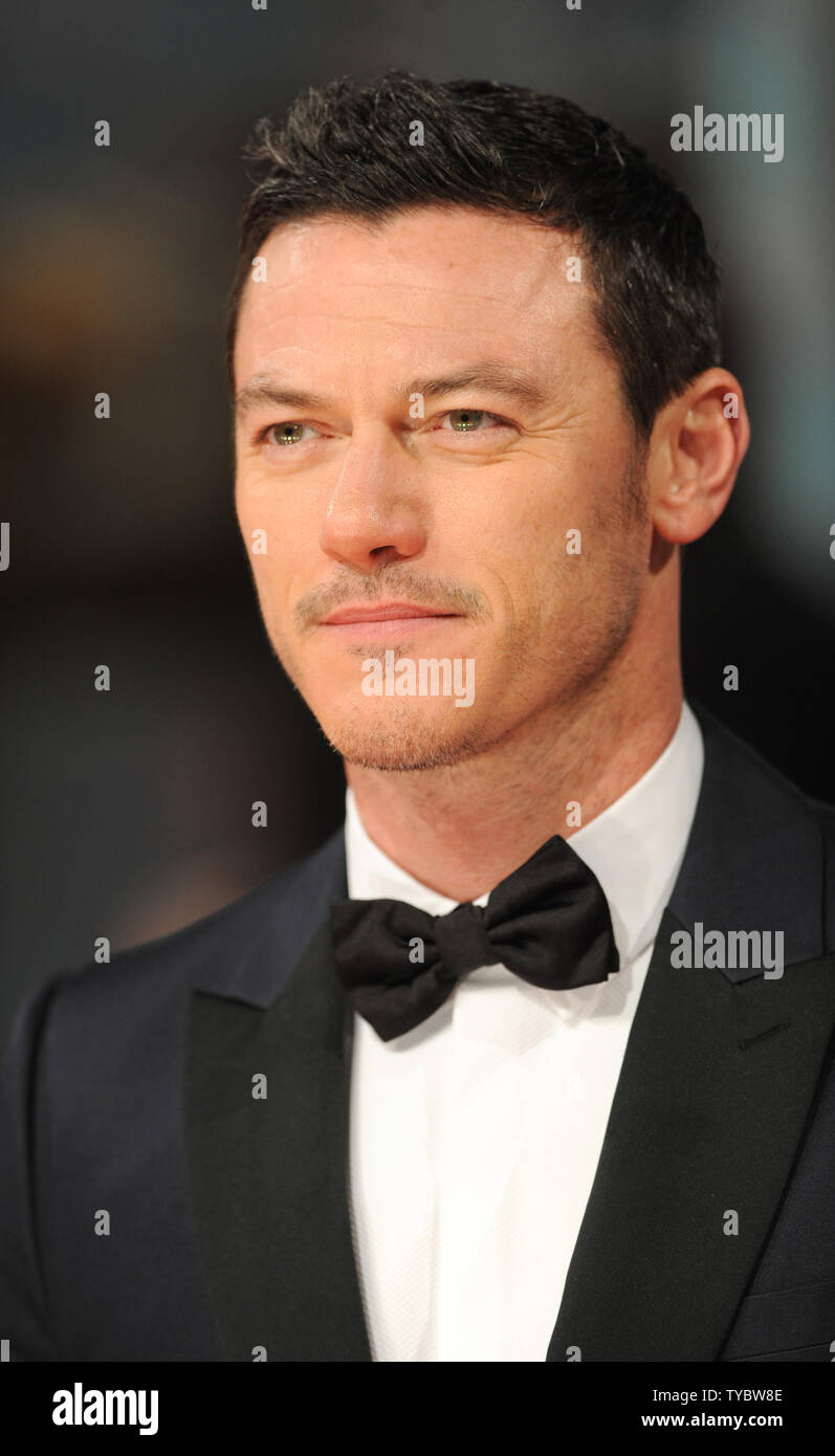 Welsh actor Luke Evans attends The EE British Academy Film Awards 2015 at The Royal Opera House in London on February 8, 2015.     UPI/Paul Treadway Stock Photo