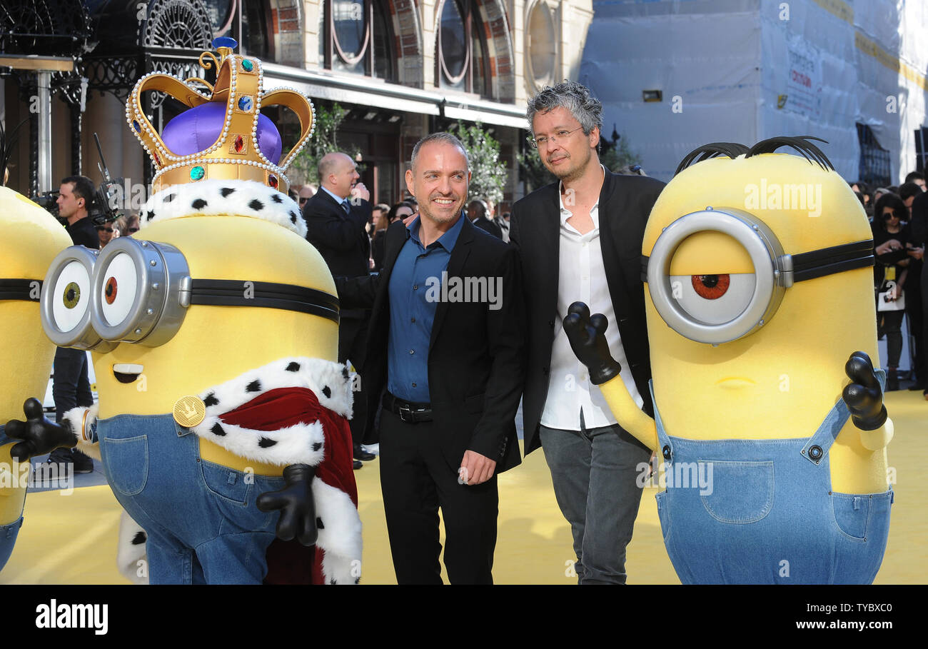 Director Kyle Balda and director Pierre Coffin attend the World Premiere of 'Minions' at Odeon Leicester Square in London on June 11, 2015.     Photo by Paul Treadway/UPI Stock Photo