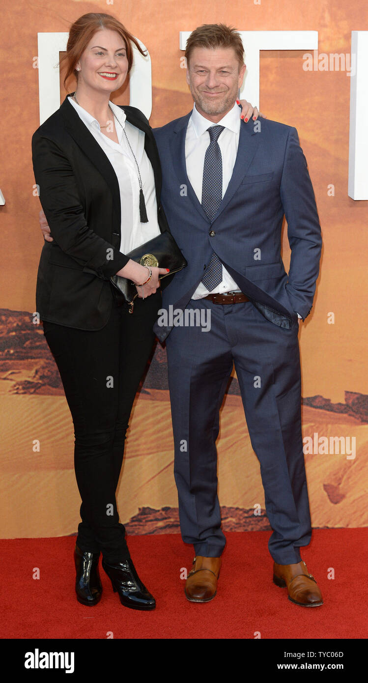 British actor Sean Bean and wife attend the premiere of 'The Martian' at Odeon in London on September 24, 2015. Photo by Rune Hellestad/ UPI Stock Photo