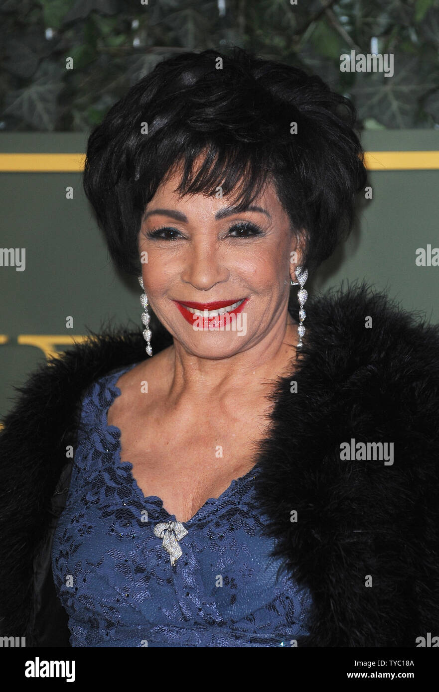 Welsh singer Shirley Bassey attends the 'Evening Standard Theatre Awards' at The Old Vic in London on November 21, 2015. Photo by Paul Treadway/UPI Stock Photo