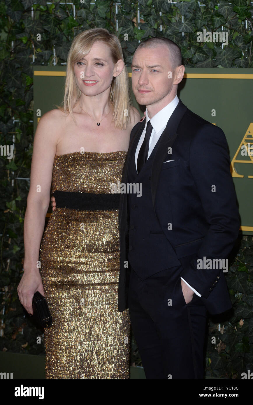English actress Anne-Marie Duff and Scottish actor James McAvoy attend