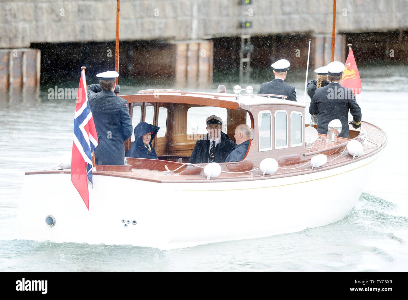 Norwegian King Harald V and Queen Sonja attend a luncheon to celebrate ...