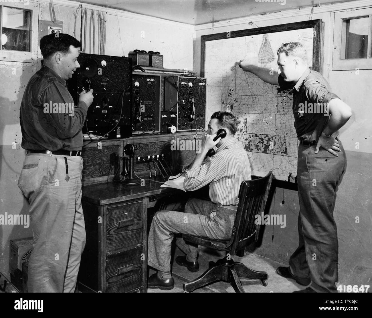 Photograph of Fire Dispatching Layout at Fredericktown Ranger Station