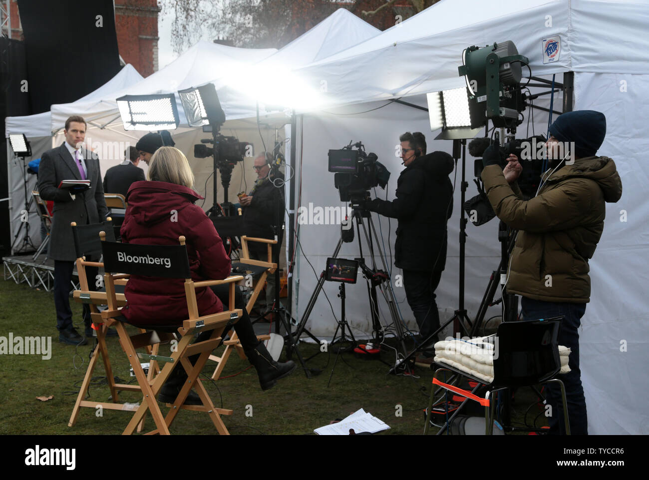 International Media report on British Prime Minister Theresa May's No Confidence vote this morning on December 12, 2018. Conservative MP's will vote tonight to determine Theresa May's fate at a meeting of the 1922 Committee.         Photo by Hugo Philpott/UPI Stock Photo