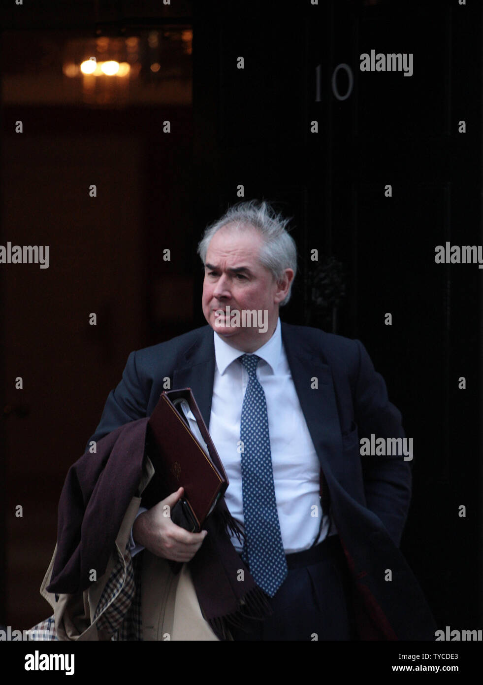 Attorney General Geoffrey Cox leaves a Cabinet meeting before going to the Houses of Parliament where MP's will vote to extend Article 50 beyond the March 29th deadline, on March 14th 2019. Following the vote The European Union will have to decide whether to extend the Brexit deal.             Photo by Hugo Philpott/UPI Stock Photo