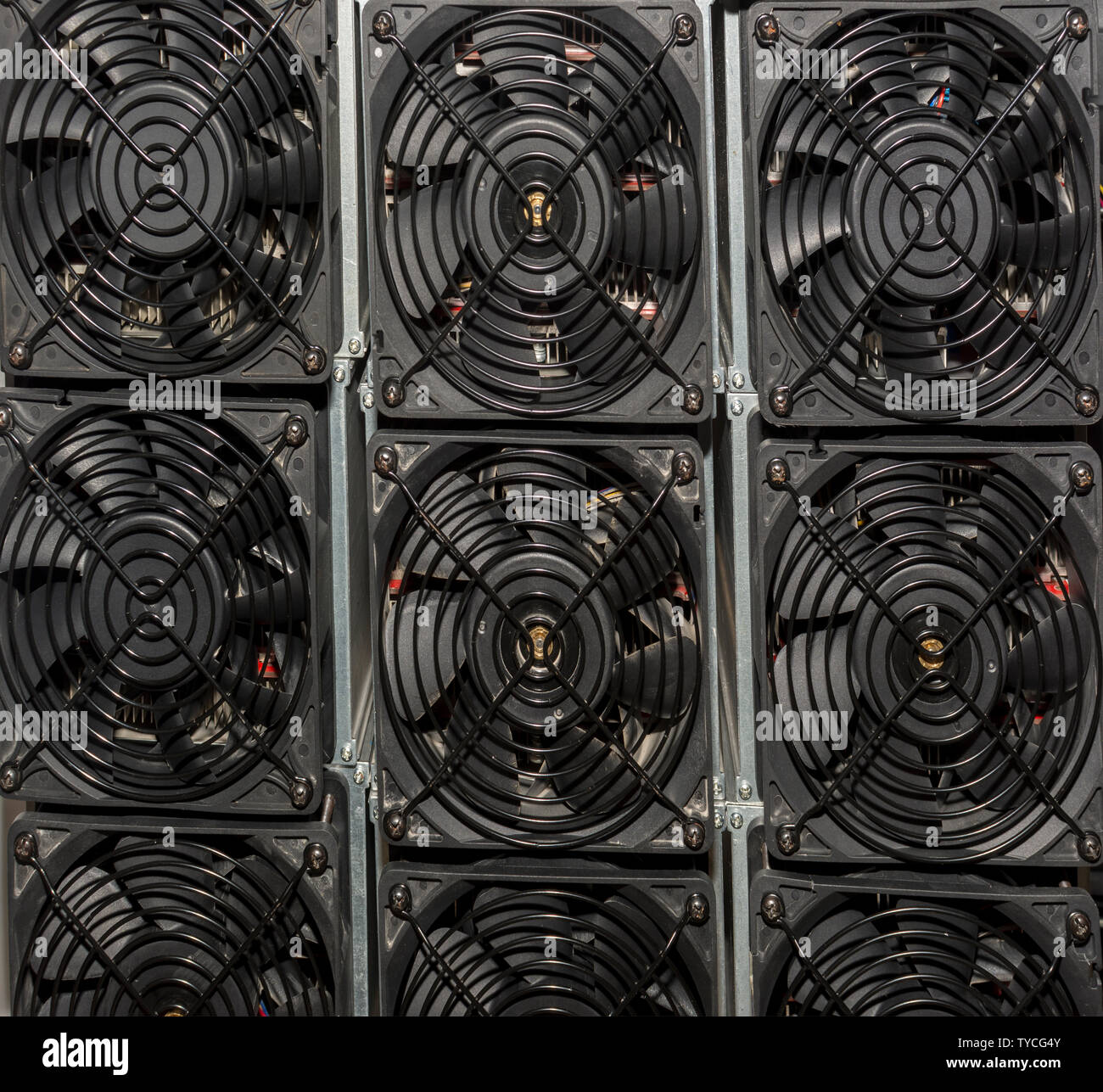 Cooler for power source of computer fan airflow Stock Photo