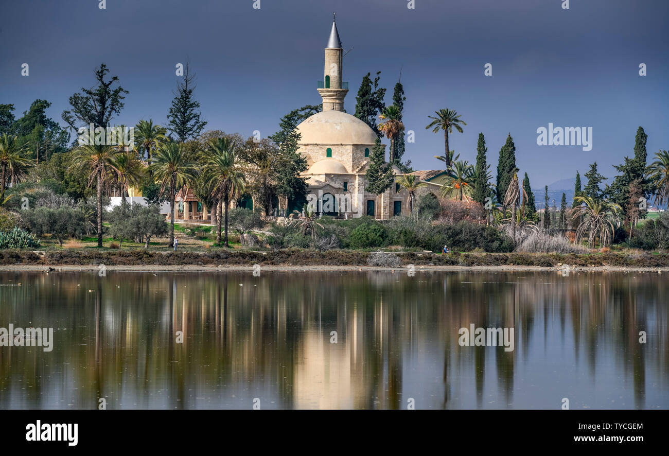 Moschee Hala Sultan Tekke, Salzsee, Larnaka, Zypern Stock Photo