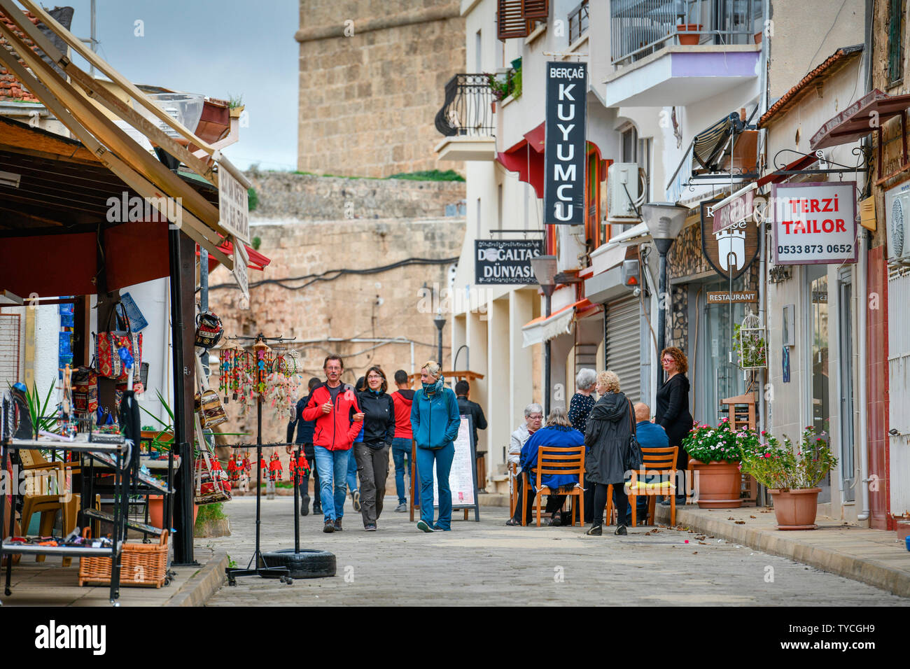 Fussgaengerzone Istiklad, Famagusta,Tuerkische Republik Nordzypern Stock Photo