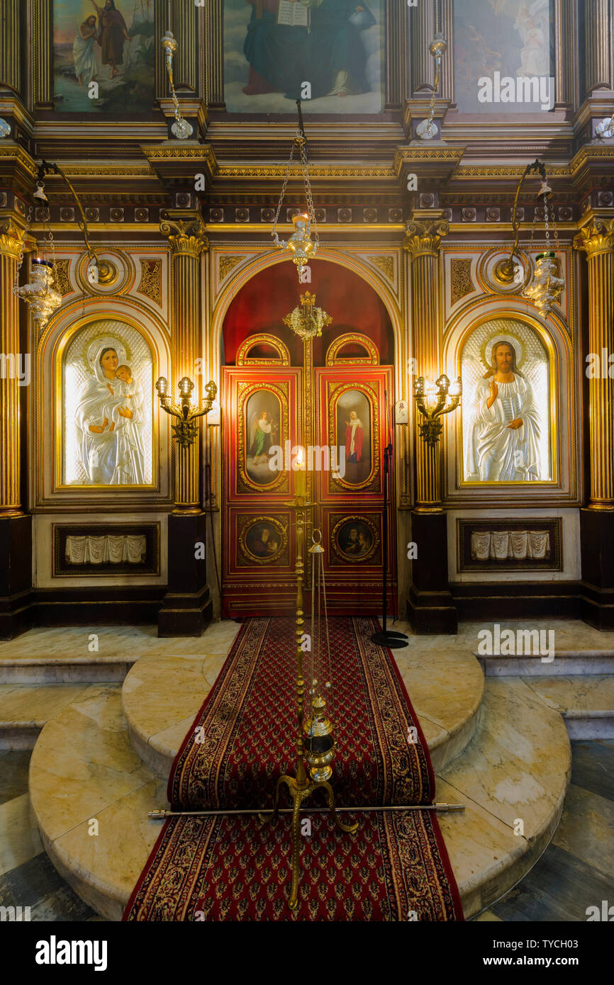 Serbian Orthodox Saint Nicholas Church, Unesco World Heritage Site, Kotor, Montenegro Stock Photo