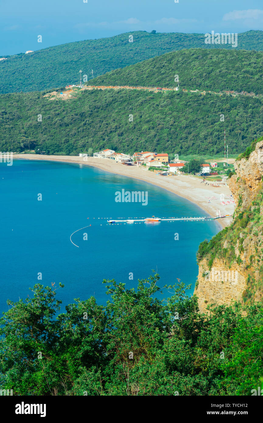 Jaz Beach near Budva, Adriatic Coast, Montenegro Stock Photo