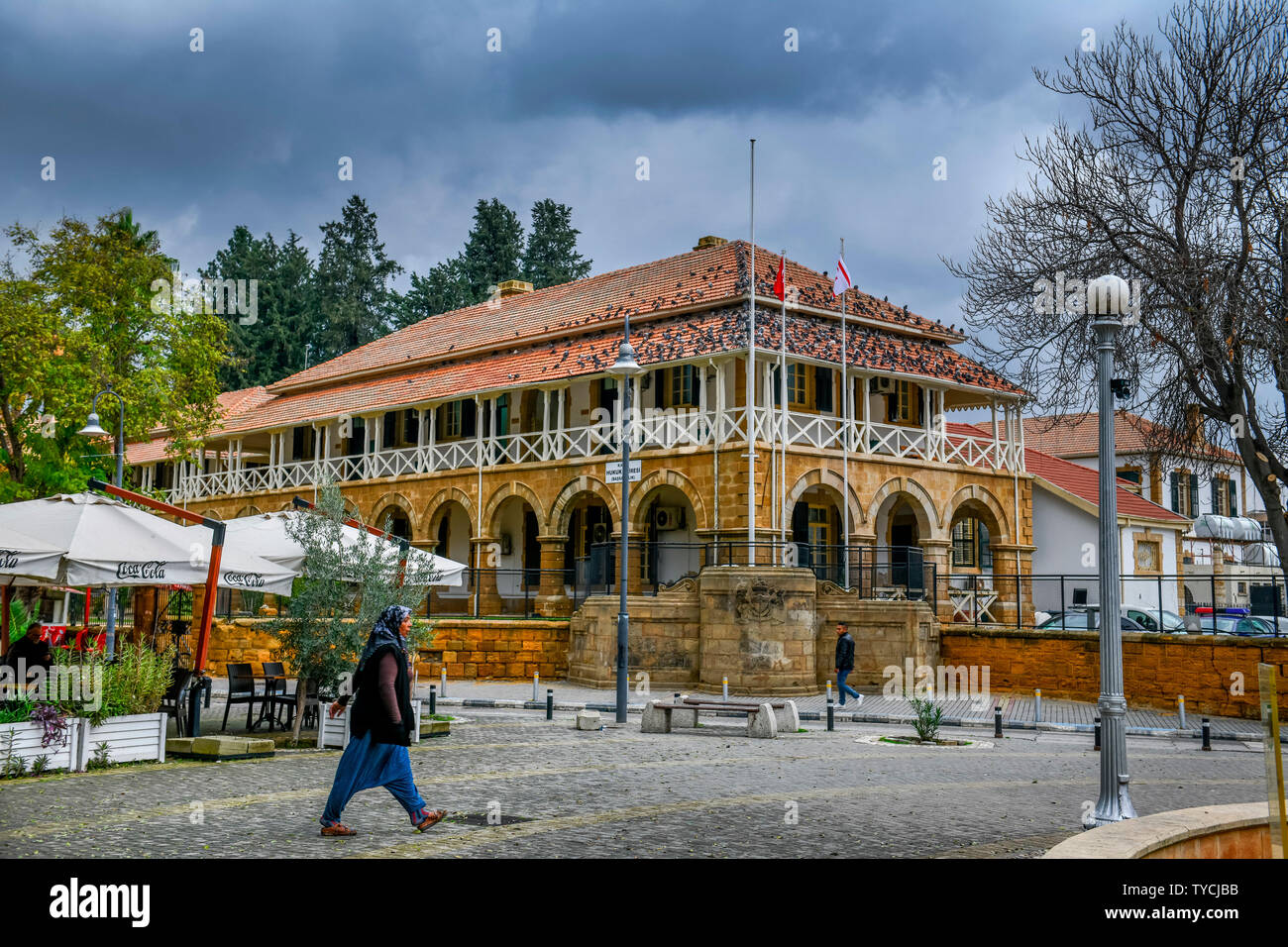 Gericht Hukuk Dairesi, Nikosia, Tuerkische Republik Nordzypern Stock Photo