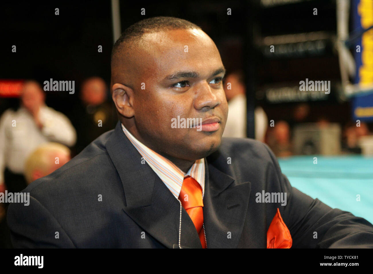 Nevada boxing commission fight judge Robert Hoyle watches the Shane