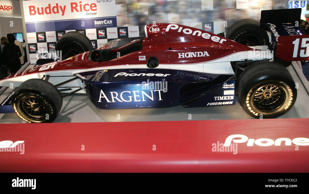 The Buddy Rice, Pioneer Stereo, Indy Racing Honda is on display for the ...