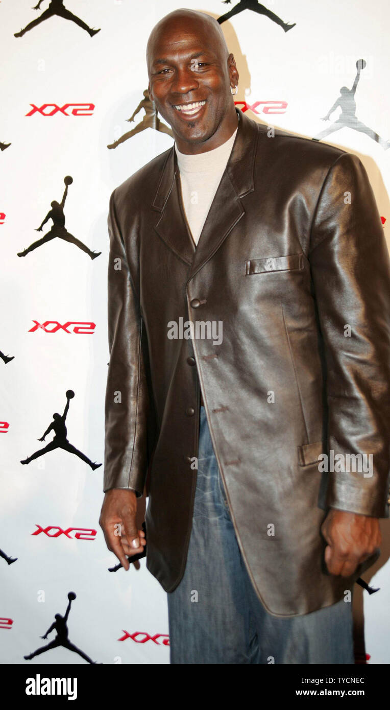 Basketball superstar Michael Jordan appears at his exclusive celebrity kickoff of the new Air Jordan XX2 held at the MGM Grand in Las Vegas on February 16 2007. UPI Photo Roger Williams Stock
