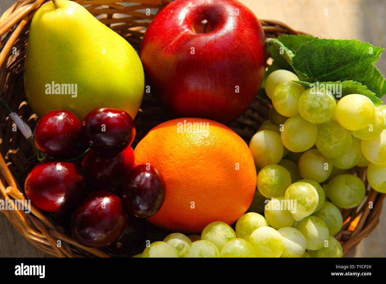 Close up of a basket of fruits Stock Photo