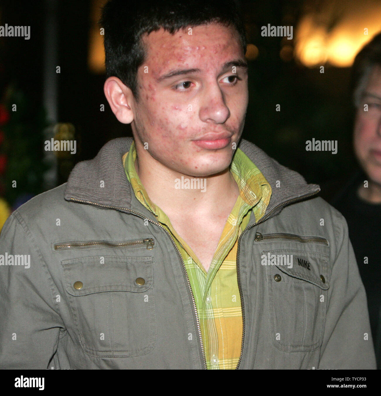 Unbeaten welterweight Omar Chavez, brother of unbeaten Julio Cesar Chavez Jr., attends a press conference for Julio prior to his fight with top ranked welterweight Michele Orlando in Las Vegas on March 15, 2008. The two will fight April 26, 2008.   (UPI Photo/Roger Williams) Stock Photo