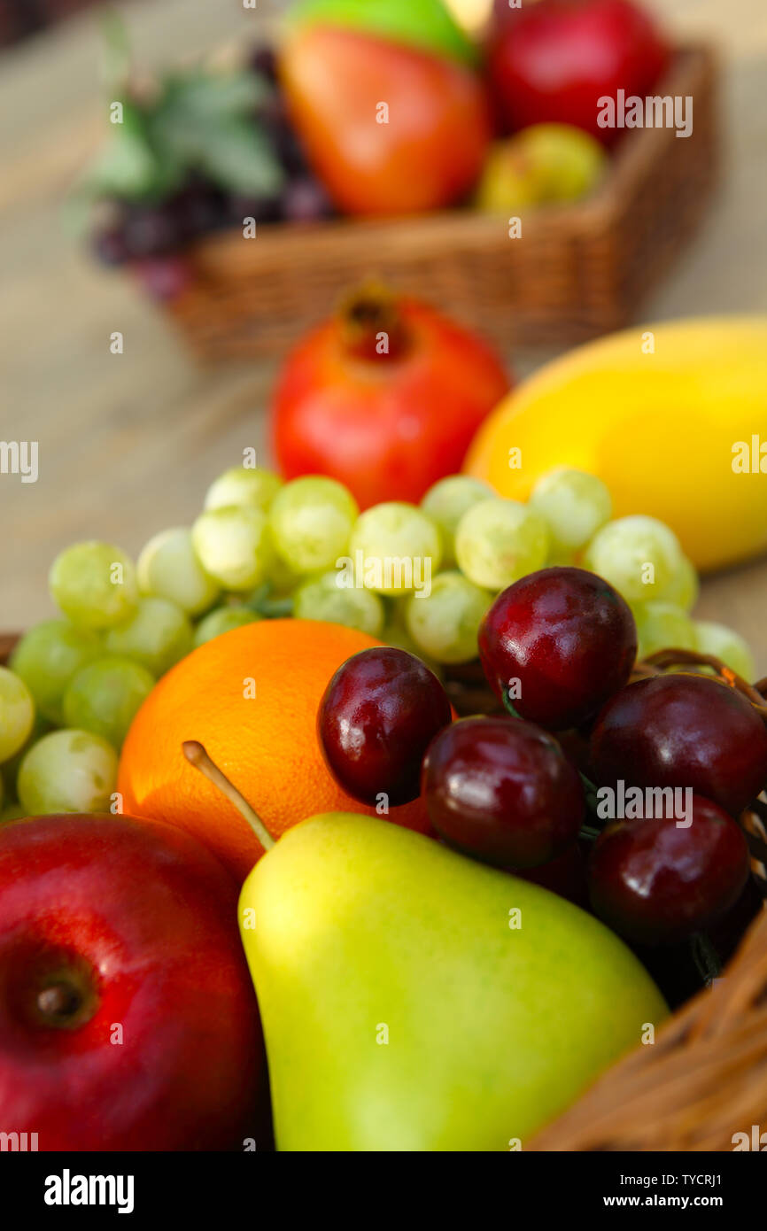 Close up of fruits in a basket Stock Photo
