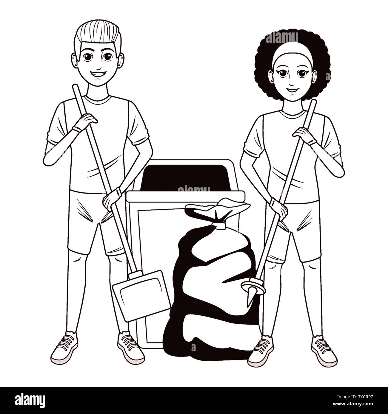 Cleaning service person avatar cartoon character Cleaning service person  man picking a can profile picture avatar cartoon  CanStock