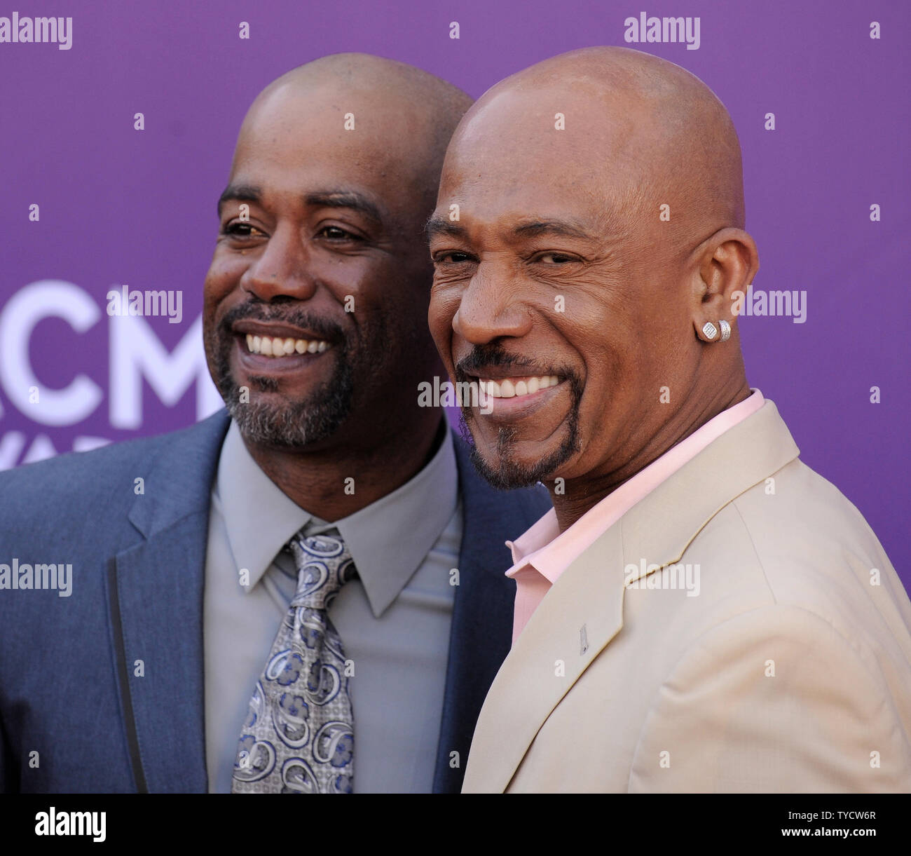 Musician Darius Rucker and talk show host Montel Williams arrive at the 47th annual Academy of Country Music Awards at the MGM Hotel in Las Vegas, Nevada on April 1, 2012.  UPI/David Becker Stock Photo