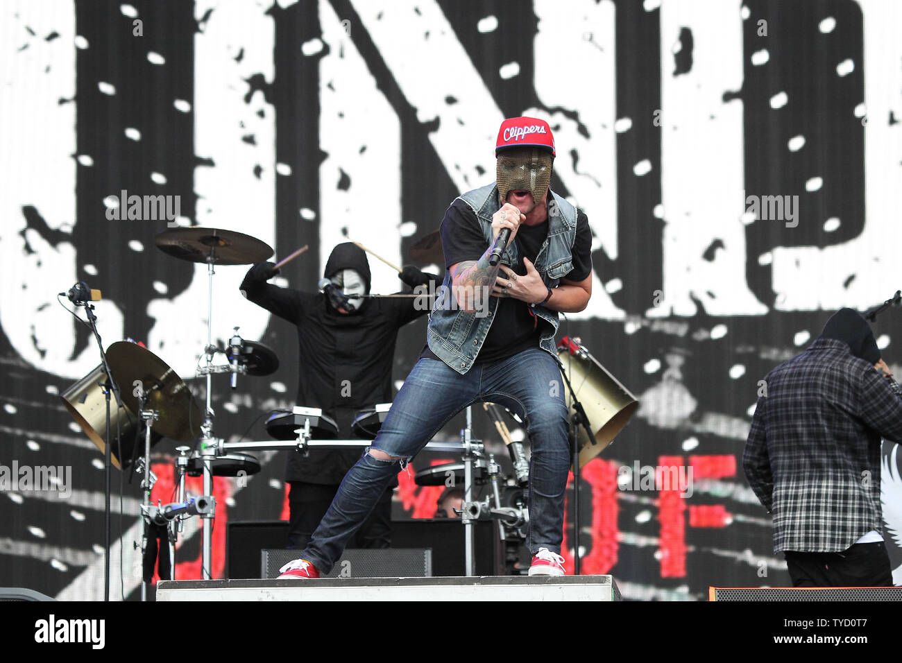American rock band Hollywood Undead performs during the 30th bi-annual Rock  in Rio music festival