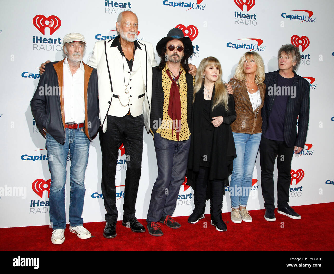 John McVie, Mick Fleetwood, Mike Campbell, Stevie Nicks, Christine McVie and Neil Finn of Fleetwood Mac arrive for the iHeartRadio Music Festival at the T-Mobile Arena in Las Vegas, Nevada on September 21, 2018.  Photo by James Atoa/UPI Stock Photo