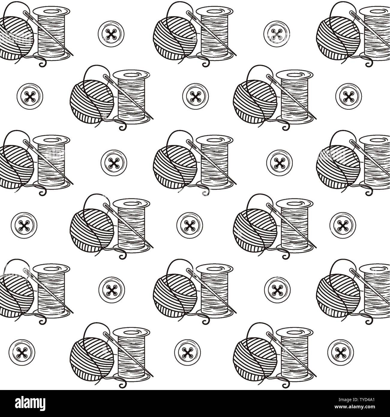 Yarn ball and thread design, Tailor shop fashion textile workshop ...
