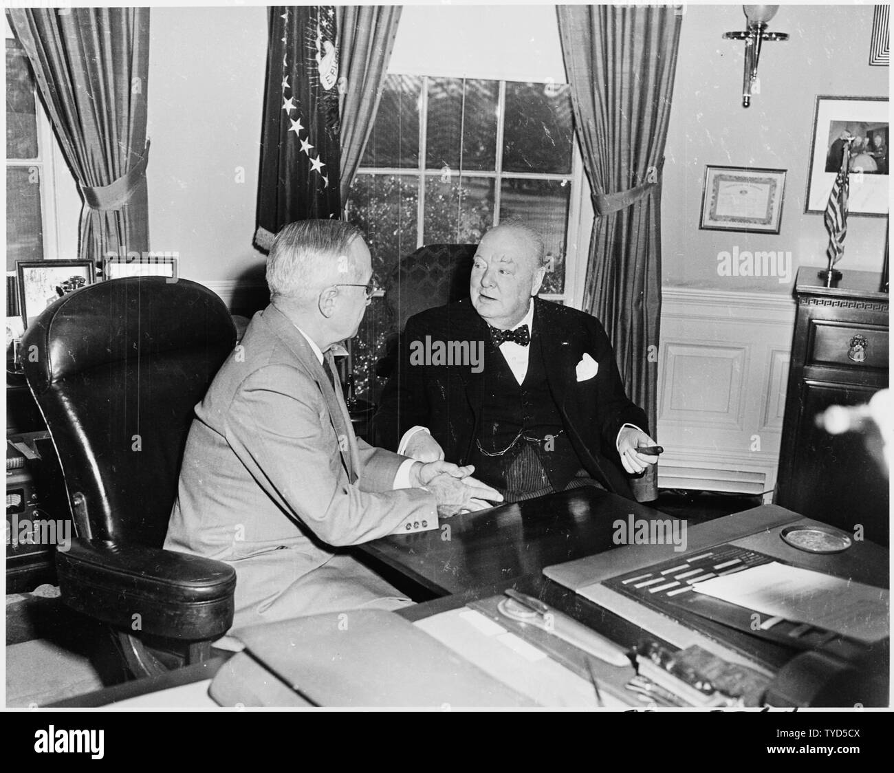 Photograph of President Truman and British Prime Minister Winston