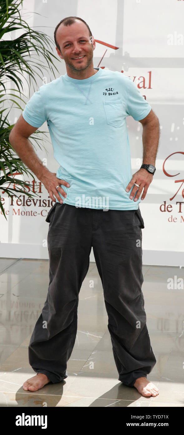 Actors Pierre-Francois Martin Laval of the French series 'Le Temps des Secrets, Le Temps des Amours' arrives at a photo call during the 47th Monte Carlo Television Festival in Monte Carlo, Monaco on June 11, 2007.  (UPI Photo/David Silpa) Stock Photo