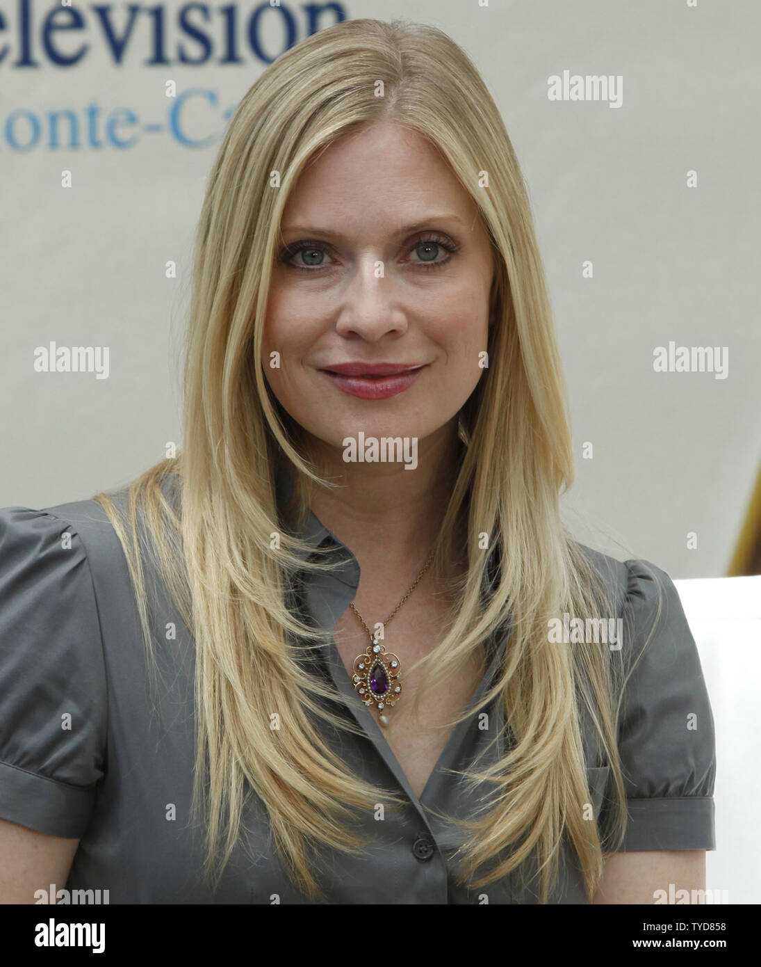 Actress Emily Proctor arrives at a photocall for the television show 'CSI:  Miami' during the 49th Monte Carlo Television Festival in Monte Carlo, Monaco on June 11, 2009.  (UPI Photo/David Silpa) Stock Photo