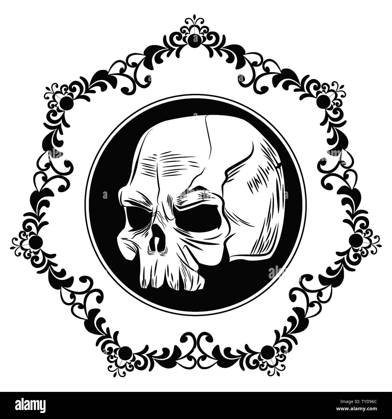 skull drawn tattoo icon Stock Vector Image & Art - Alamy