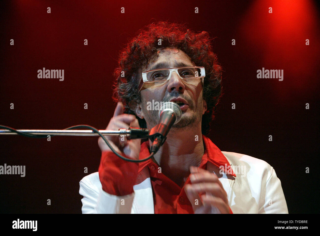 Fito Paez of Argentina performs in concert, at the American Airlines
