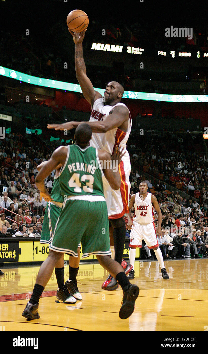 Miami Heat Udonis Haslem plays against the Portland Trail Blazers at the  Americans Airlines Arena , in Miami, Florida, on November 23, 2004. The  Trail Blazers took a 99-87 win over the