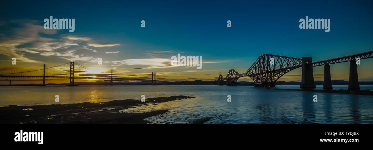 Bridges Across the Firth of Forth Stock Photo