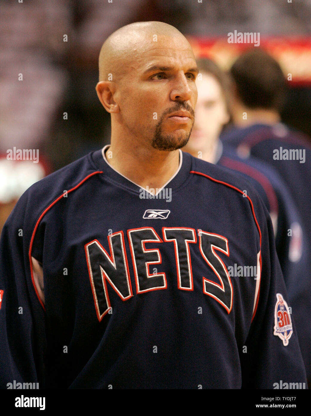 New Jersey Nets Jason Kidd warms up prior to the start of this