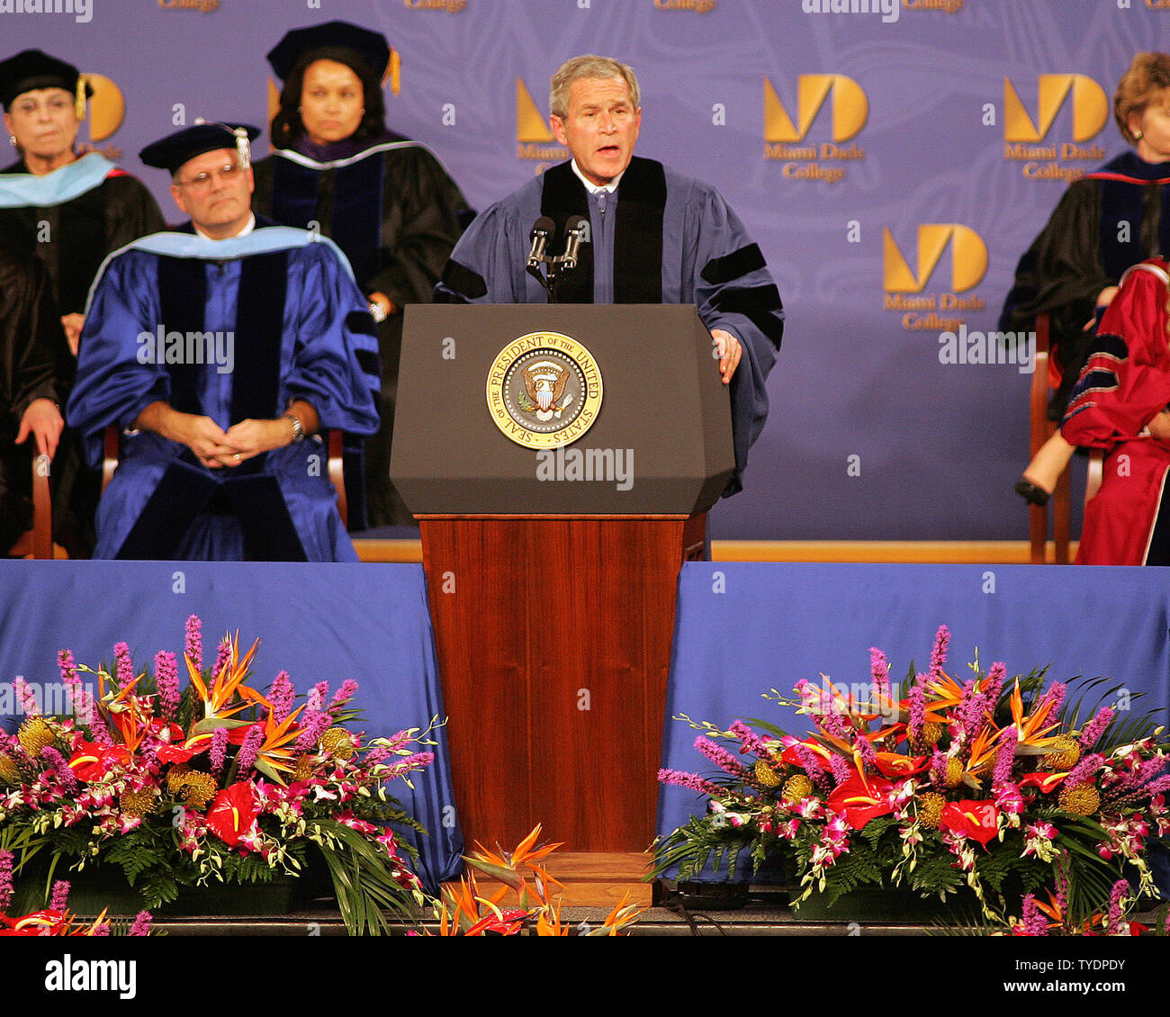 President George W Bush gives the commencement address to the 2007 ...