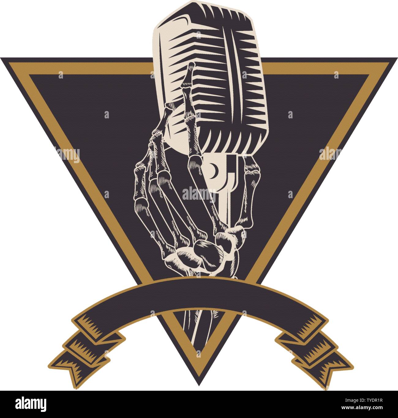 antique microphone and skeleton hand Stock Vector Image & Art - Alamy