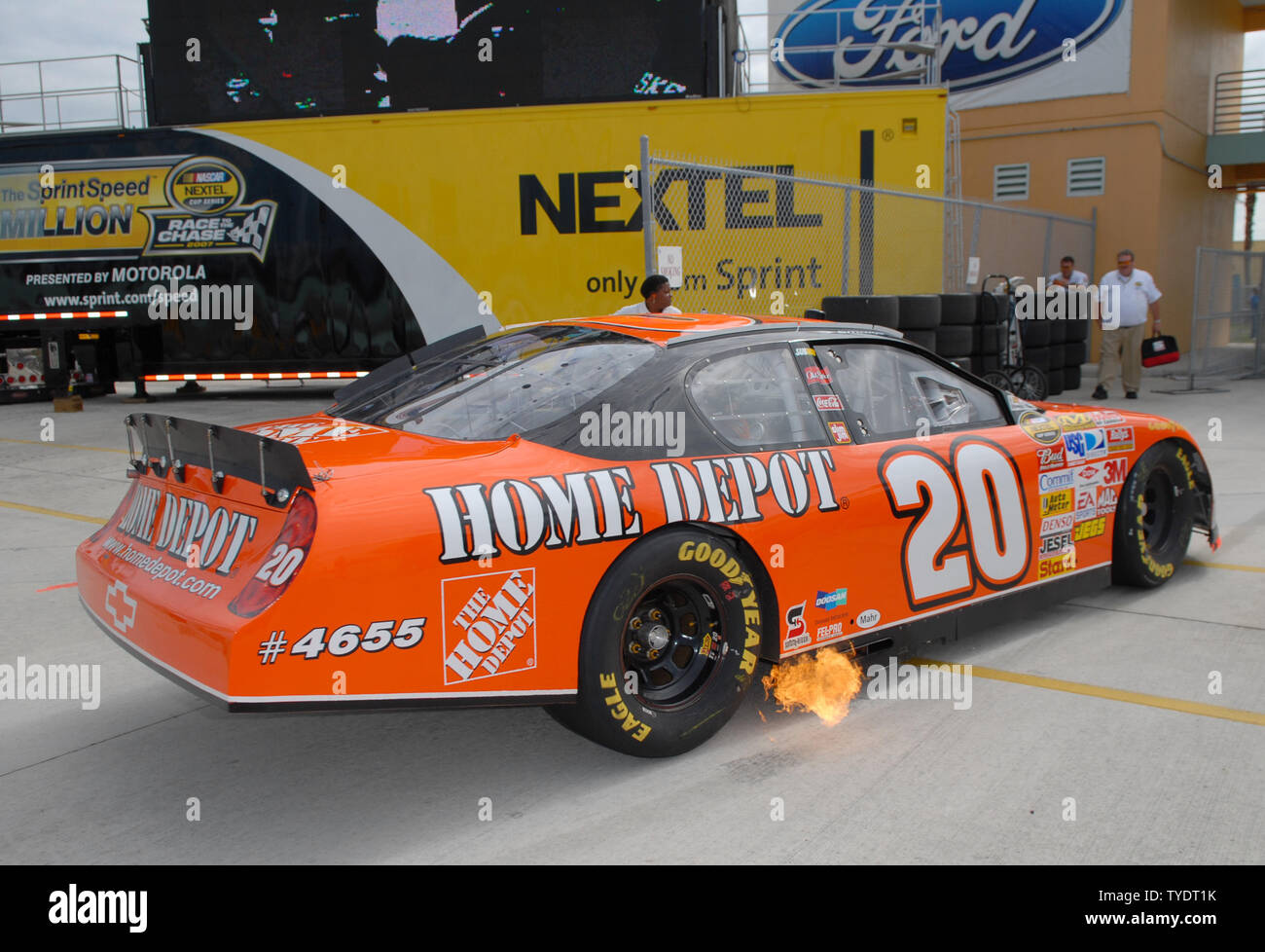 Tony Stewart Drives His Car Back Into The Garage Area During