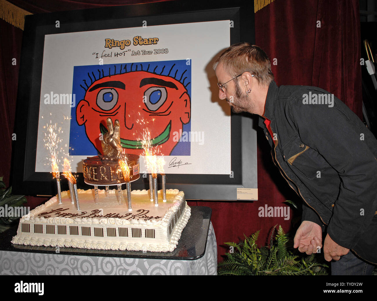Ringo Starr celebrates hsi 68th birthday prior to a concert at the