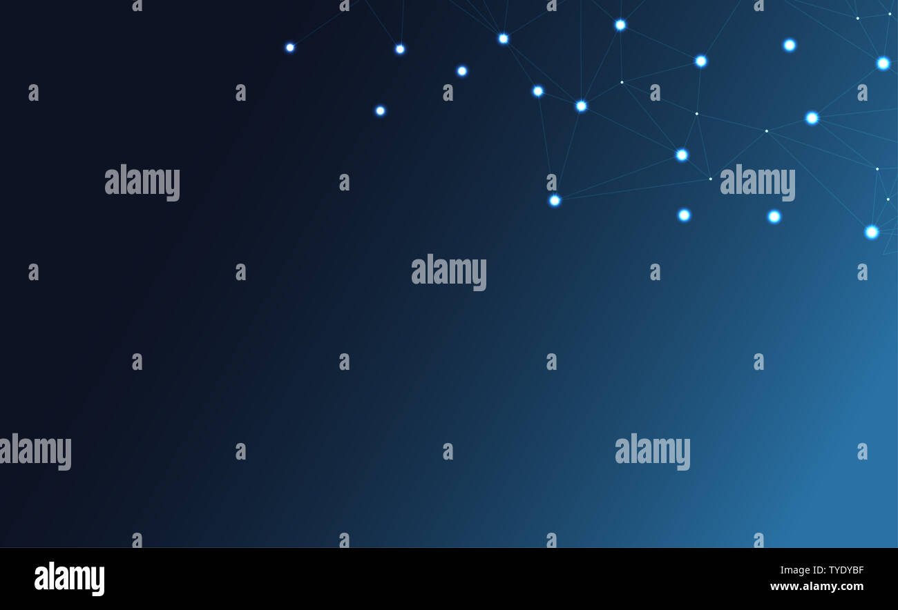 Interconnected dot wire material with a sense of technology. Big data concept background. Stock Photo