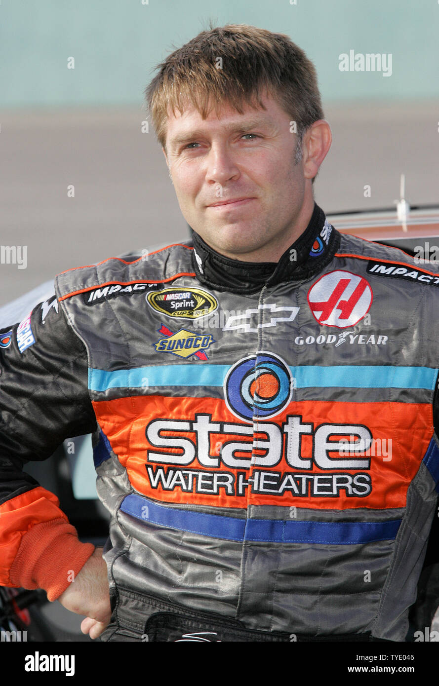Scott Riggs waits on pit road for his turn to qualify for the Sprint ...