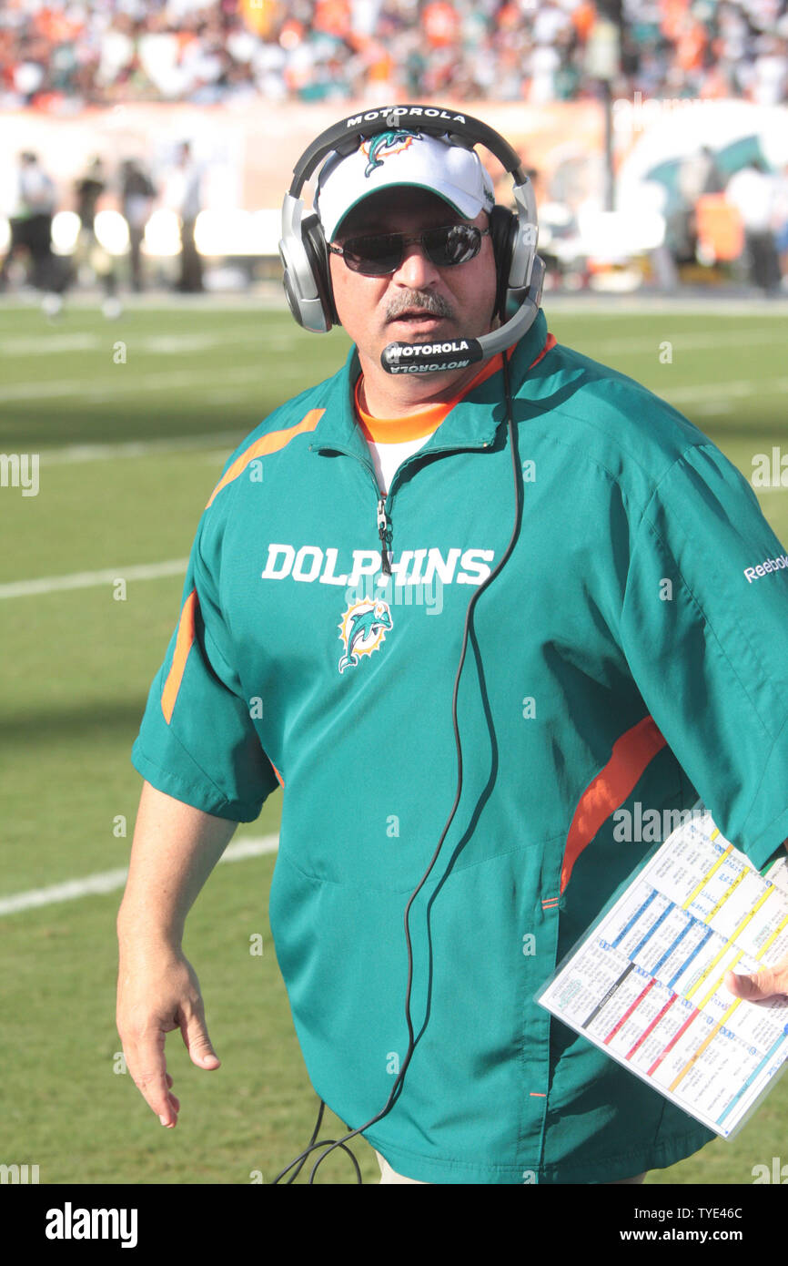 Miami Dolphins coach Tony Sparano against the New Orleans Saints at  Landshark Stadium. The Orleans Saints beat the Miami Dolphins in Miami on  October25, 2009. The New Orleans Saints beat the Miami