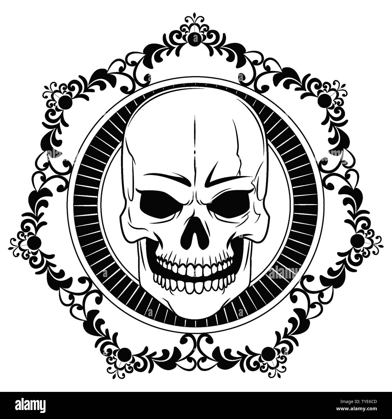 skull drawn tattoo icon Stock Vector Image & Art - Alamy