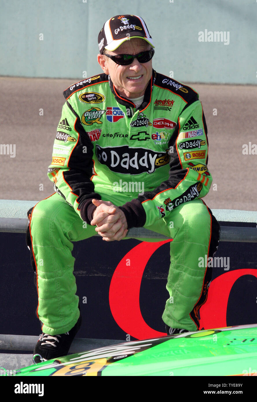 Mark Martin waits on pit road for his turn to qualify for the NASCAR Sprint Cup Ford 400 at Homestead-Miami Speedway in Homestead, Florida on November 19, 2010.  UPI/Malcolm Hope Stock Photo