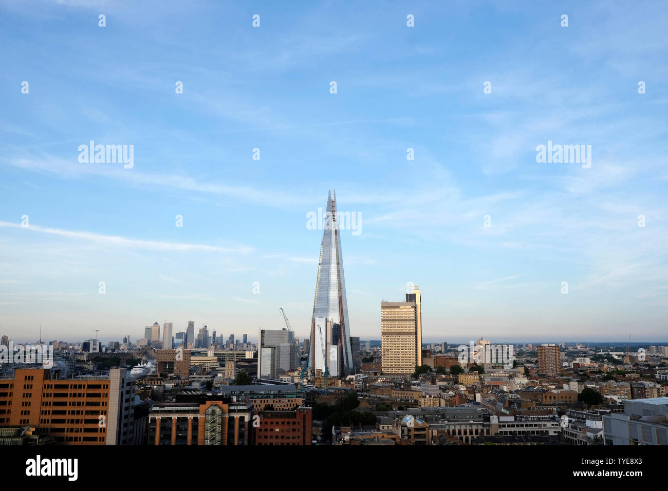 View of London skyline from the viewing platform at the Tate Modern, London, UK. Stock Photo